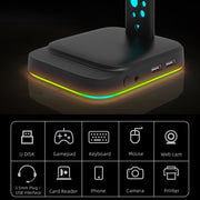 Supporto per cuffie illuminato RGB audio da 3,5 mm Espositore per cuffie da gioco Dual USB, RGBG2