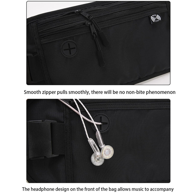 Borsa per organizer per documenti da viaggio con spazzola antifurto, invisibile, impermeabile, per cellulare, per passaporto