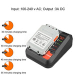 Per caricabatteria al litio per utensili BlackDeck 14.4~20V3A, UK Plug, US Plug, EU Plug, AU Plug