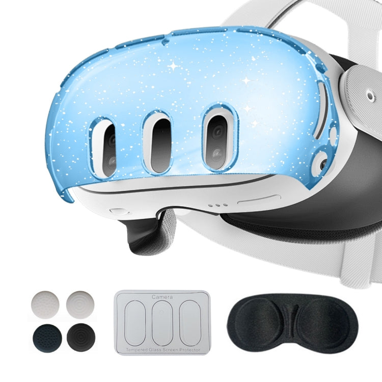 Custodia protettiva Meta Quest 3 7 in 1 glitter trasparente