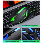 T-WOLF TF230 Kit tastiera e mouse cablati per computer da ufficio con giochi di effetti di luce colorati, TF230 (Black), TF230 (White)