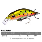 Attrezzatura da pesca con esca dura in plastica bionica da lancio lungo da 5,3 cm 4,6 g, PROBEROS DW577 8003 Hook, PROBEROS DW578 Ordinary Hook