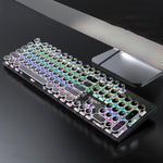 T-WOLF T75 Tastiera meccanica cablata per giochi per computer con luce RGB regolabile a 104 tasti