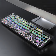 T-WOLF T75 Tastiera meccanica cablata per giochi per computer con luce RGB regolabile a 104 tasti