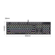 T-WOLF T75 Tastiera meccanica cablata per giochi per computer con luce RGB regolabile a 104 tasti
