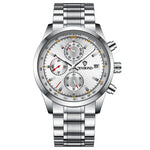BINBOND B6022 Orologio al quarzo multifunzionale luminoso impermeabile da 30 m, Leather-White Steel-Black, Leather-White Steel-Blue, Leather-White Steel-Green, Leather-White Steel-White, Leather-Black Steel-Black, White Steel-Black, White Steel-Blue   ...