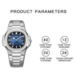 BINBOND B1885 Orologio al quarzo da uomo quadrato luminoso retrò impermeabile da 30 m, White Steel-Blue, White Steel-Black, White Steel-White, White Steel-Green, Rose Gold-Blue, Rose Gold-Black, Rose Gold-White, Black Steel-Black-White                 ...
