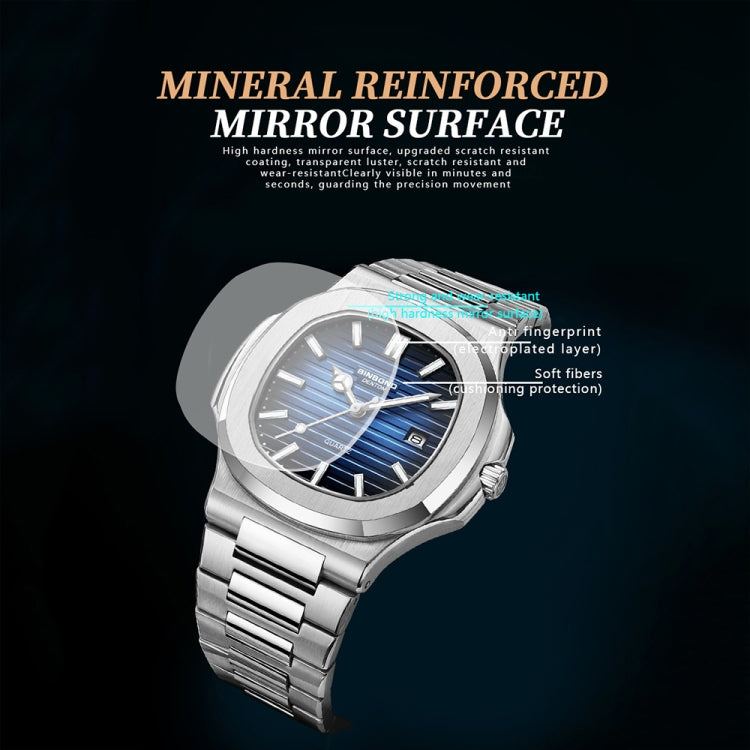BINBOND B1885 Orologio al quarzo da uomo quadrato luminoso retrò impermeabile da 30 m, White Steel-Blue, White Steel-Black, White Steel-White, White Steel-Green, Rose Gold-Blue, Rose Gold-Black, Rose Gold-White, Black Steel-Black-White                 ...