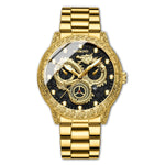 Orologio al quarzo impermeabile luminoso con drago in rilievo BINBOND B3030, Full-gold Gold, Full-gold Black, Full-gold White, Black Steel-Black, White Steel-Black, White Steel-White, Brown Leather-Full-gold-Gold, Brown Leather-Full-gold-Black         ...