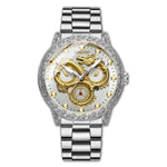 Orologio al quarzo impermeabile luminoso con drago in rilievo BINBOND B3030, Full-gold Gold, Full-gold Black, Full-gold White, Black Steel-Black, White Steel-Black, White Steel-White, Brown Leather-Full-gold-Gold, Brown Leather-Full-gold-Black         ...