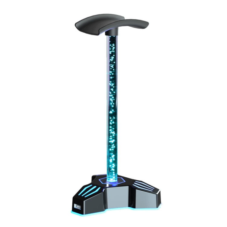 Supporto per cuffie illuminato RGB con staffa per display per cuffie con porta di espansione USB per luce ambientale, Without 3.5mm Port, With 3.5mm Port