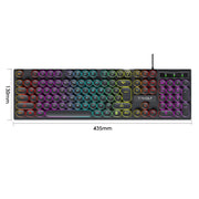 T-WOLF T80 Tastiera retrò punk cablata da gioco da ufficio illuminata RGB da 104 tasti, Black, Pink, White