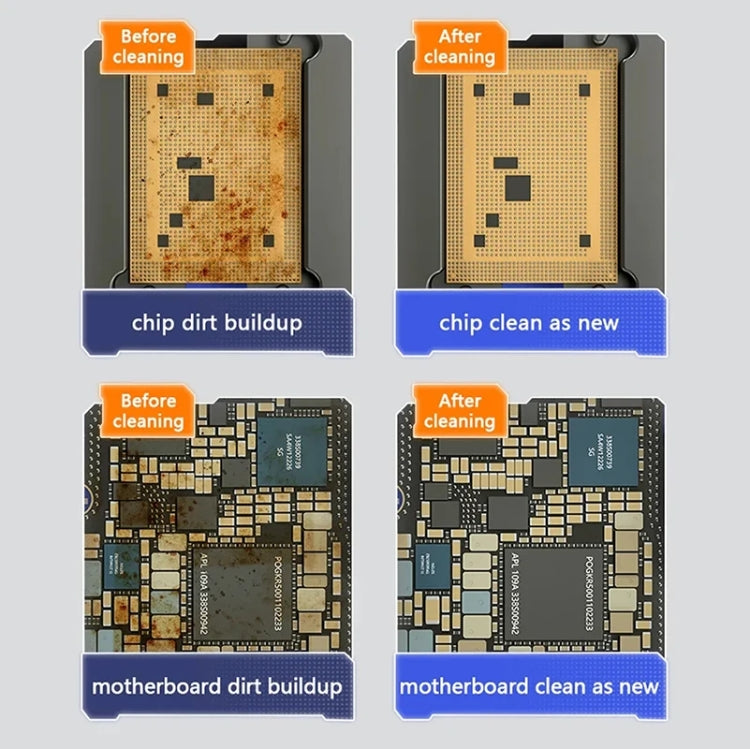 MECHANIC Mobile Phone Motherboard Chip Degumming Brush PCB Tin Cleaning Cylinder Degreasing Brush Long Handle Brush, Sideburns, Steel Wire, Double-ended Sideburns+Steel Wire