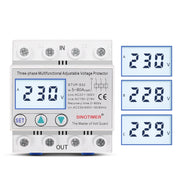 Protezione da sovratensione regolabile con ripristino automatico LCD trifase 380 V, SINOTIMER STVP-932 40A, SINOTIMER STVP-932 50A, SINOTIMER STVP-932 63A, SINOTIMER STVP-932 80A