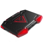 NUOXI Staffa per radiatore portatile a 5 ventole regolabile in altezza con doppie porte USB, 5 Fans Black and Red, 5 Fans Black and Blue