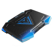 NUOXI Staffa per radiatore portatile a 5 ventole regolabile in altezza con doppie porte USB, 5 Fans Black and Red, 5 Fans Black and Blue