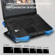 NUOXI Staffa per radiatore portatile a 5 ventole regolabile in altezza con doppie porte USB, 5 Fans Black and Red, 5 Fans Black and Blue