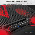 NUOXI Staffa per radiatore portatile a 5 ventole regolabile in altezza con doppie porte USB, 5 Fans Black and Red, 5 Fans Black and Blue