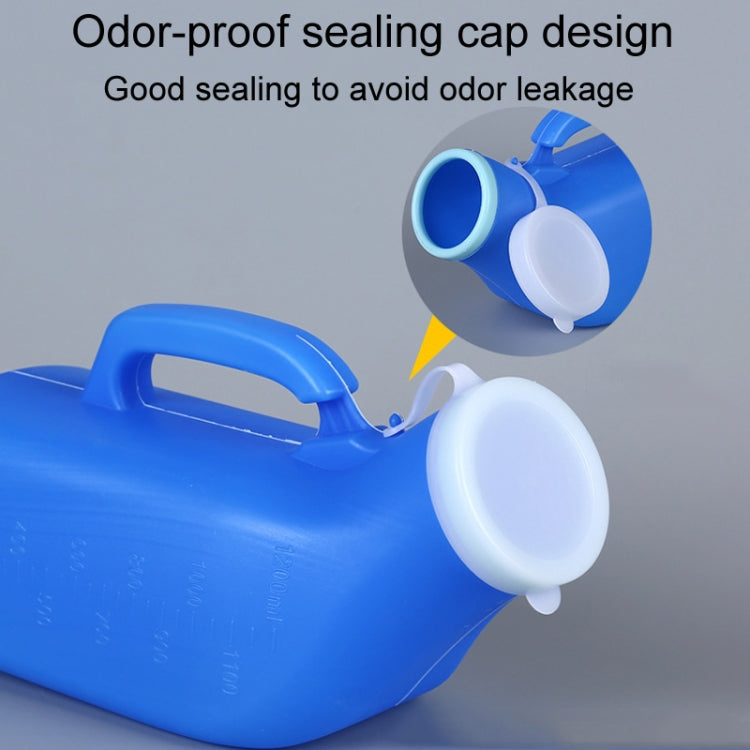 Orinatoio da uomo per uso domestico, vasino in plastica da 1200 ml, con coperchio e orinatoio a bocca liscia