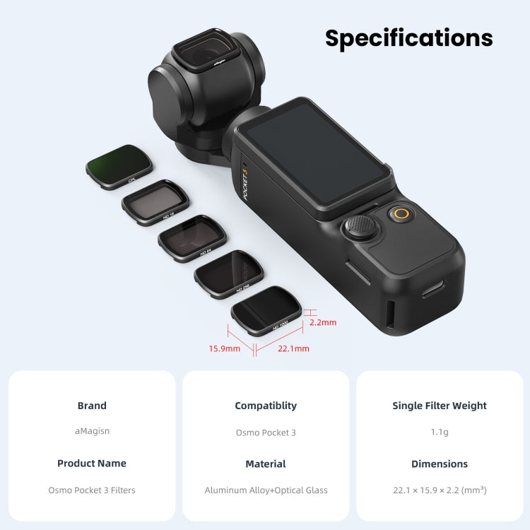 Filtri magnetici CPL e ND per DJI Osmo Pocket 3