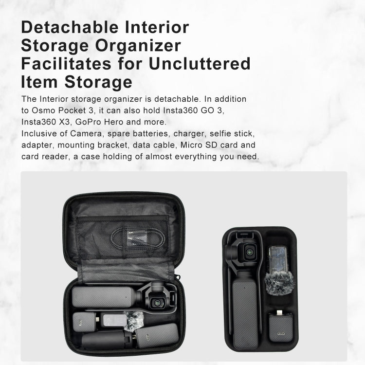 Borsa organizer rigida per DJI Osmo Pocket 3 e action cam