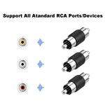 Adattatore audio per monitoraggio maschio dritto testa di loto RCA da 10 pezzi, RCA Male to RCA Male