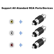 Adattatore audio per monitoraggio maschio dritto testa di loto RCA da 10 pezzi, RCA Male to RCA Male