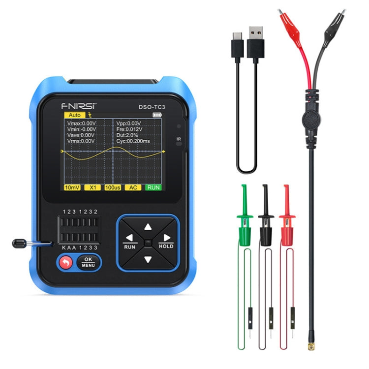 Tester per transistor LCR per oscilloscopio digitale portatile 3 in 1 FNIRSI, DSO-TC3 Standard, DSO-TC3 Upgrade
