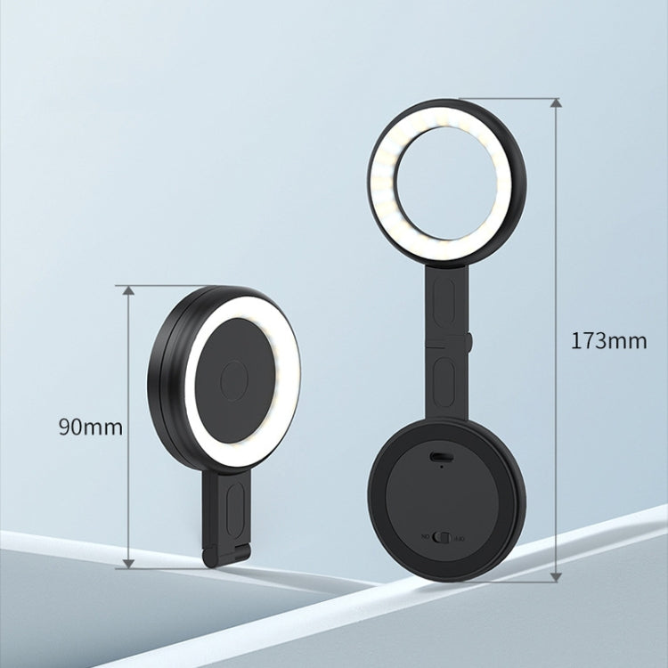 Lampada tascabile per foto portatile con luce di riempimento magnetica per telefono cellulare, White, Black