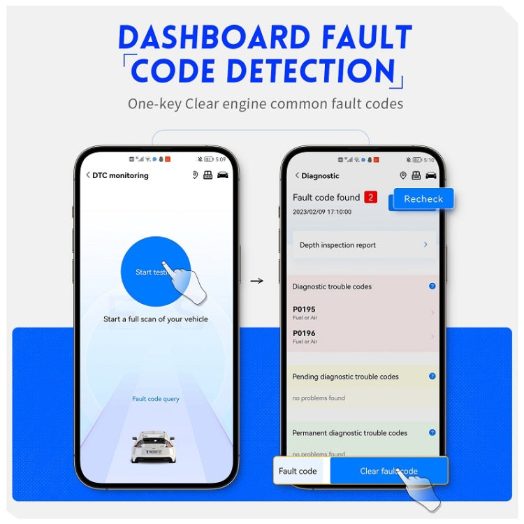 FNIRSI Bluetooth 5.1 Strumento diagnostico codice errore OBD2 motore per auto, 32
