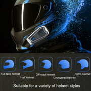 Cuffie da ciclismo per musica stereo Bluetooth 5.0 per casco da motociclista, V10