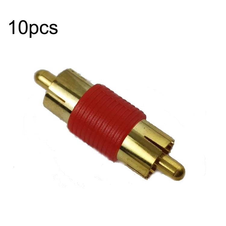 Adattatore audio AV maschio-maschio RCA Lotus placcato oro da 10 pezzi, Gold-plated RCA Male Red, Gold-plated RCA Male Black