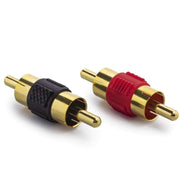Adattatore audio AV maschio-maschio RCA Lotus placcato oro da 10 pezzi, Gold-plated RCA Male Red, Gold-plated RCA Male Black