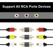 Adattatore audio AV maschio-maschio RCA Lotus placcato oro da 10 pezzi, Gold-plated RCA Male Red, Gold-plated RCA Male Black