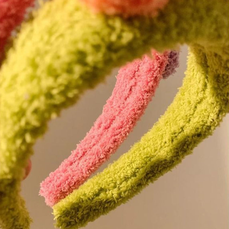 Fasce per capelli orso cartone animato Copricapo in peluche Accessori versatili per capelli con palle di pelo