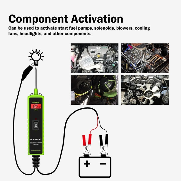 Diodo diagnostico del circuito di alimentazione automobilistico del rilevatore di tensione JDiag 6-30V, P60