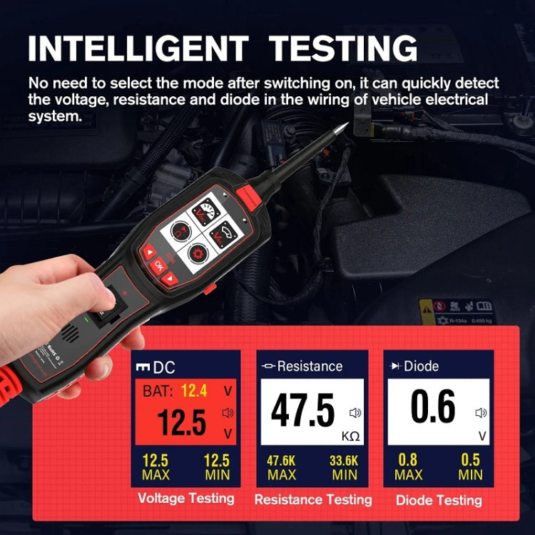 Diagnosi del sistema del veicolo di rilevamento del segnale dell'iniettore di carburante del rilevatore elettrico JDiag 6-30V, P150