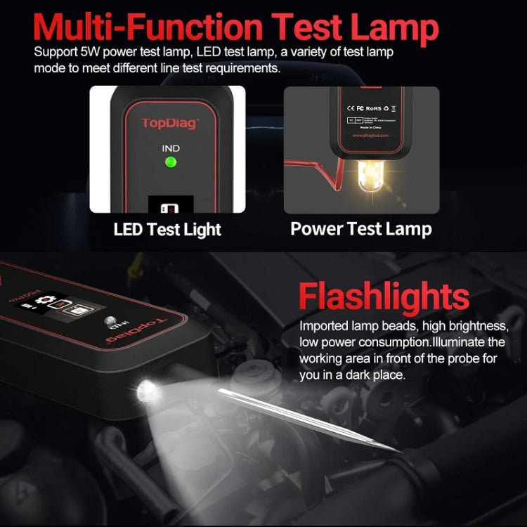 Oscilloscopio multifunzione con rilevamento CA/CC JDiag Mini Circuit Tester, P50 PRO