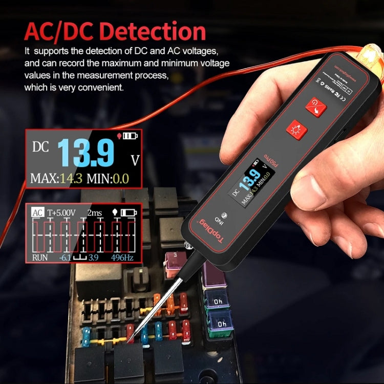 Oscilloscopio multifunzione con rilevamento CA/CC JDiag Mini Circuit Tester, P50 PRO