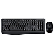Set tastiera e mouse wireless per laptop da ufficio T-WOLF TF-100 2.4G Bluetooth, TF-100(Black)