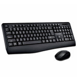 Set tastiera e mouse wireless per laptop da ufficio T-WOLF TF-100 2.4G Bluetooth, TF-100(Black)