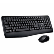 Set tastiera e mouse wireless per laptop da ufficio T-WOLF TF-100 2.4G Bluetooth, TF-100(Black)