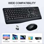 Set tastiera e mouse wireless per laptop da ufficio T-WOLF TF-100 2.4G Bluetooth, TF-100(Black)