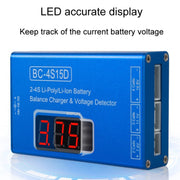 Custodia di ricarica per equilibrio con display digitale a LED per batteria agli ioni di litio con alimentatore, spina americana, BC-4S15D