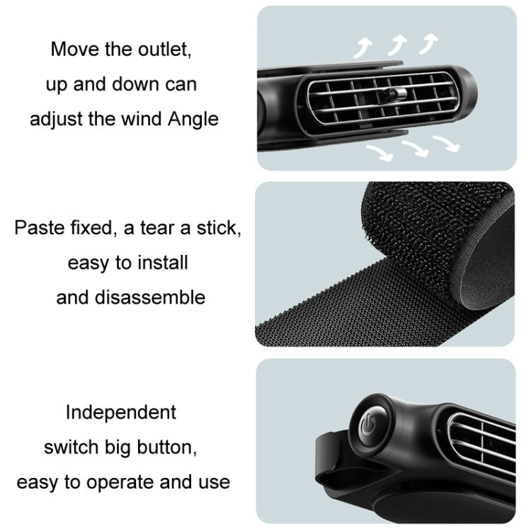 Ventola per schienale del sedile plug-in USB con vento forte a turbina per auto