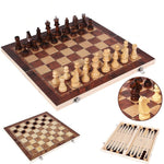 Set di scacchi in legno 3 in 1 Scacchiera pieghevole per bambini e adulti, 24 x 24cm, 34 x 34cm, 39 x 39cm, 44 x 44cm