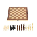 Set di scacchi in legno 3 in 1 Scacchiera pieghevole per bambini e adulti, 24 x 24cm, 34 x 34cm, 39 x 39cm, 44 x 44cm