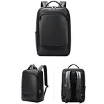 Bopai 61-123311 Zaino per laptop da lavoro in pelle bovina di grande capacità a primo strato, 61-123311