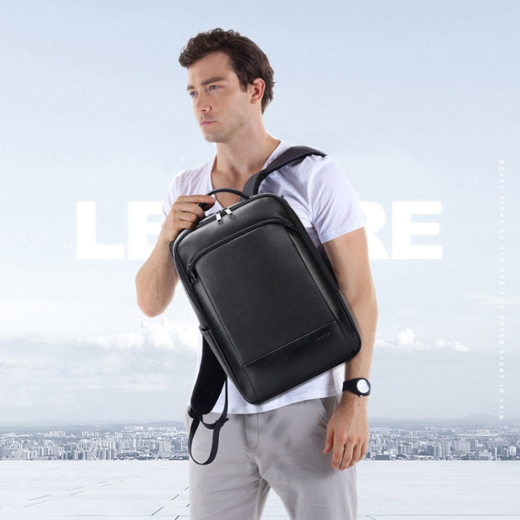 Bopai 61-123311 Zaino per laptop da lavoro in pelle bovina di grande capacità a primo strato, 61-123311