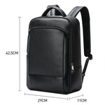 Bopai 61-123311 Zaino per laptop da lavoro in pelle bovina di grande capacità a primo strato, 61-123311